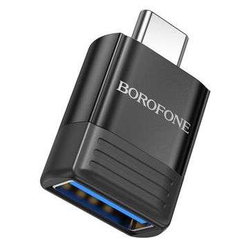 Borofone ADAPTOR Borofone BV18 , USB 3.0 (M) to USB Type-C (T), corp metalic, negru