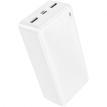 Borofone Power bank Borofone „BJ55B”, 30000mAh, 10W, 1 x USB, 1 x USB Type-C, 1 x Micro USB, total 5V/2A, alb