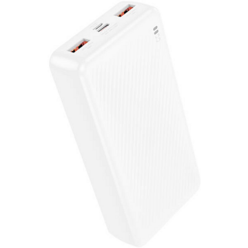 Borofone Power bank Borofone „BJ56A”, 20000mAh, 22.5W, 2 x USB, 1 x USB Type-C, 1 x Micro USB, total 2A, alb
