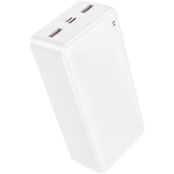 Borofone Power bank Borofone „BJ56B”, 30000mAh, 22.5W, 2 x USB, 1 x USB Type-C, 1 x Micro USB, total 2A, alb