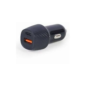 Incarcator Auto 1xUSB 1xType-C PD25W USB 18W Negru