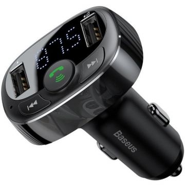 Incarcator , Bluetooth cu functie de Modulator FM, ajustare prin apasare buton, Black