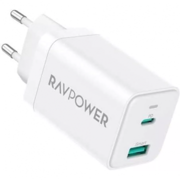 Incarcator Retea RP-PC171  45W  GaN PD  USB-C  USB-A  Alb