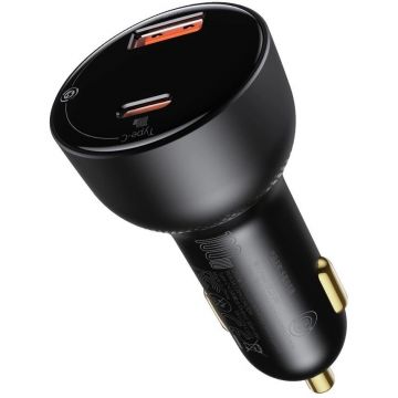 Incarcator Superme Digital Display PPS, USB/USB-C, 100W, Cablu USB-C 1m inclus, Negru