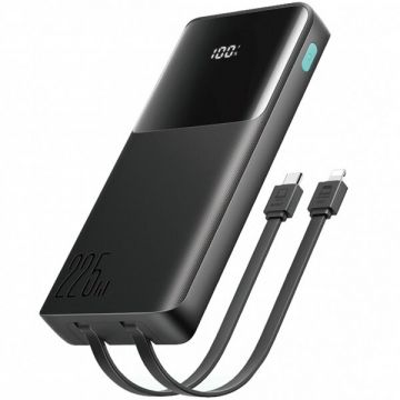 JOYROOM Baterie Externa Joyroom JR-PBF19, 10000mAh, 22.5W, QC + PD, 1 x Lightning - 1 x USB-A - 2 x USB-C, Neagra