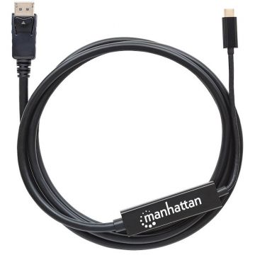 MANHATTAN Adaptor Manhattan 152464, USB-C - DisplayPort, Tata/ Tata, 2m, Modul DP Alt, Negru