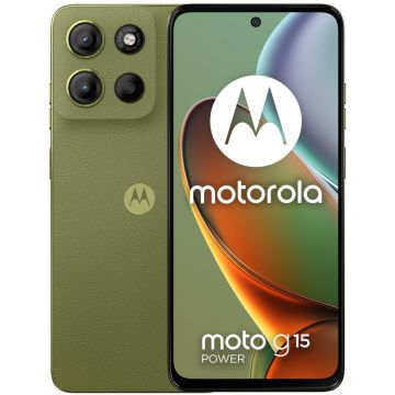 Smartphone Motorola Moto g15, 128GB, 8GB RAM, Dual SIM, 4G, Tri-Camera, Iguana Green