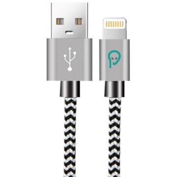 spacer Cablu de date / adaptor Spacer SPDC-LIGHT-BRD-ZBR-1.0, USB-A Male la Lightning Male, 1 m, Zebra