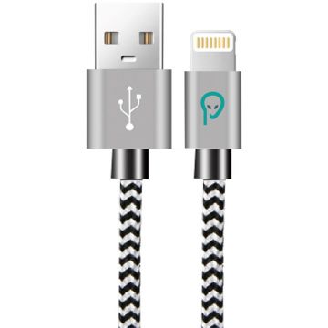 spacer Cablu de date / adaptor Spacer SPDC-LIGHT-BRD-ZBR-1.8, USB-A Male la Lightning Male, 1.8 m, Zebra