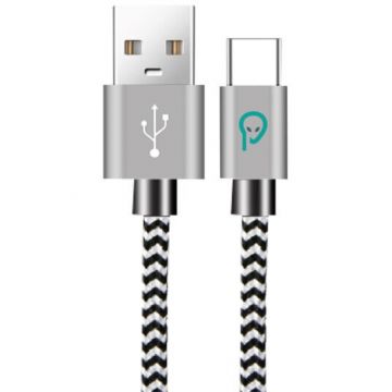spacer Cablu de date / adaptor Spacer SPDC-TYPEC-BRD-ZBR-1.0, USB-A Male la USB-C Male, 1 m, Zebra