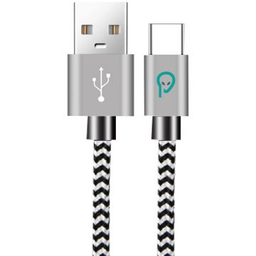 spacer Cablu de date / adaptor Spacer SPDC-TYPEC-BRD-ZBR-1.8, USB-A Male la USB-C Male, 1.8 m, Zebra