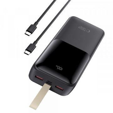 Tech-Protect Baterie Externa Tech-Protect PB03, 30000mAh, 22.5W, PD + FQI, 1 x microUSB - 1 x USB-C - 2 x USB-A, Neagra