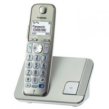 Telefon DECT KX-TGE210FXN Tastatura cu Iluminare Timp Convorbire pana la 16 ore Argintiu