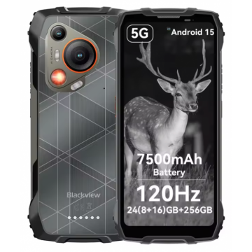 Telefon mobil Blackview BL7000 Black, 5G, 6.78 IPS HD+ 2.4K 120Hz, 24GB RAM (8GB+16GB extensibili), 256GB ROM, Android 15, 50MP, NightVision, NFC, WiFi 6, 7500mAh, 33W, OTG, DokeAI, Dual SIM Telefon mobil Blackview BL7000 Black, 5G, 6.78 IPS HD+ 2.4K 120Hz, 24GB RAM (8GB+16GB extensibili), 256GB ROM, Android 15, 50MP, NightVision, NFC, WiFi 6, 7500mAh, 33W, OTG, DokeAI, Dual SIM