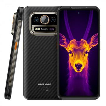Telefon mobil Ulefone Power Armor 25T Pro Negru, 5G, Resigilat, IPS 6.78  , 12GB RAM (6GB + 6GB extensibili), 256 GB ROM, Android 14, Dual Camera, Senzor imagine termica, Dimensity 6300, Dual SIM