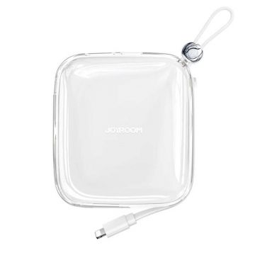 Acumulator extern JR-L005 Jelly Powerbank, 12.5W, USB-C, USB, Cablu Lightning integrat, Alb