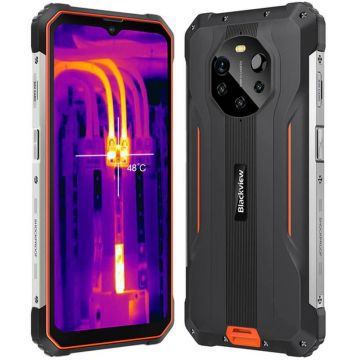 Blackview Smartphone Blackview BL8800 Pro, Robust, 5G, Camera termica FLIR Lepton, Ecran FHD+ 1080x2408, 120Hz, 8GB RAM, Memorie flash 128GB , Dual SIM, Baterie 8380 mAh, Orange