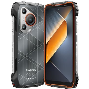 Blackview Telefon Mobil Blackview BL7000, Procesor MediaTek Dimensity 6300 Octa-Core, IPS LCD Capacitive touchscreen 6.78, 8GB RAM, 256GB Flash, Camera Duala 50+20MP, 5G, Wi-Fi, Dual SIM, Android, Negru/Portocaliu