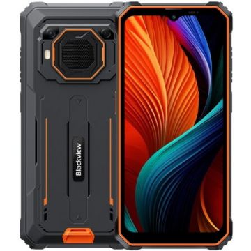 Blackview Telefon Mobil Blackview BV6200 Plus, Procesor Unisoc T606 Octa-Core, Ecran IPS 6.56, 8GB RAM, 256GB Flash, Camera Duala 16 + 2 MP, Wi-Fi, 4G, Dual SIM, Android, Negru/Portocaliu