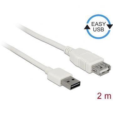 Delock Delock Cable USB AM-AF 2.0 2m Easy-USB White