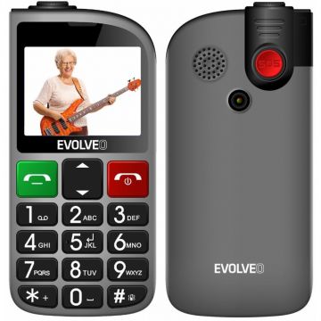Evolveo Evolveo EasyPhone FL, telefon mobil pentru seniori cu suport de încărcare, 512 MB, 2G, Argintiu