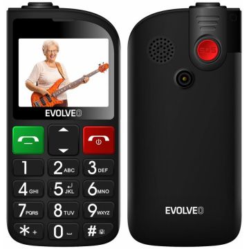 Evolveo Evolveo EasyPhone FL, telefon mobil pentru seniori cu suport de încărcare, Negru