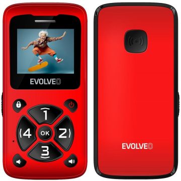 Evolveo Evolveo EasyPhone ID, telefon mobil pentru seniori, 32 MB RAM, 2G, Roșu