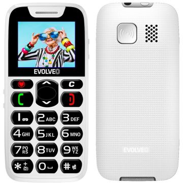 Evolveo Evolveo EasyPhone, telefon mobil pentru seniori cu suport de încărcare, 32 MB, 2G, Alb