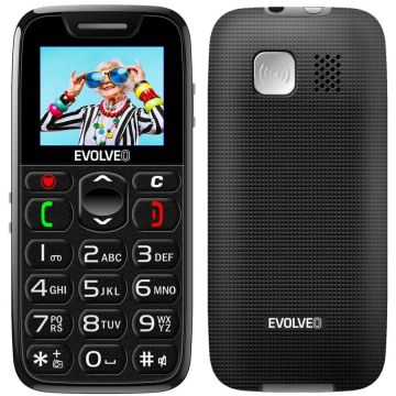 Evolveo Evolveo EasyPhone, telefon mobil pentru seniori cu suport de încărcare,32 MB, 2G Negru