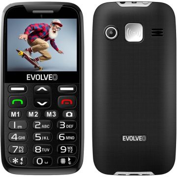 Evolveo Evolveo EasyPhone XR, telefon mobil pentru seniori cu suport de încărcare, 32 MB RAM, 2G, Negru