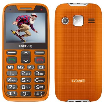 Evolveo Evolveo EasyPhone XR, telefon mobil pentru seniori cu suport de încărcare, Portocaliu