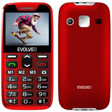 Evolveo Evolveo EasyPhone XR, telefon mobil pentru seniori cu suport de încărcare, Roșu