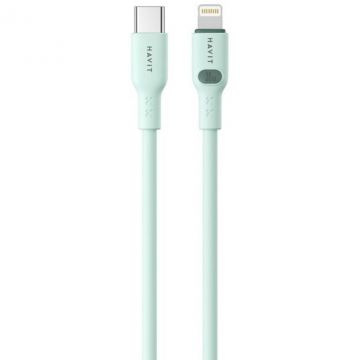 HAVIT Cablu de date Havit CB6281, Compatibil Apple, USB Type C la Lightning, Lungime 1 m, Verde