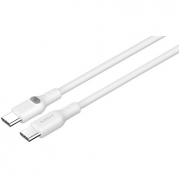 HAVIT Cablu de date si incarcare Havit CB6280 - USB Type C la USB Type C, Lungime 1 m, Alb