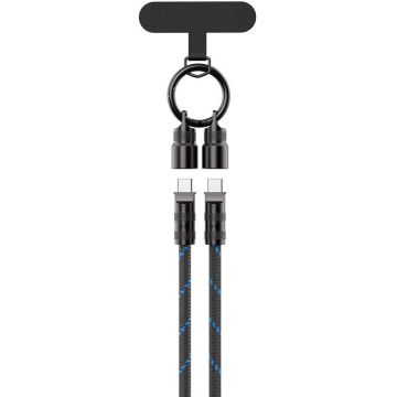 HAVIT Cablu de incarcare Havit CB6340, USB-C la USB-C, Lungime 1.2m, Negru-albastru