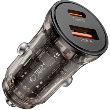 Incarcator CC01, USB/USB-C, PD 30W, Quick Charge 3.0, Negru