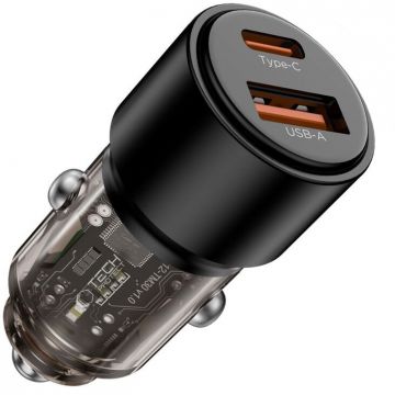 Incarcator CC03, USB/USB-C, PD 95W, Quick Charge 3.0, Negru