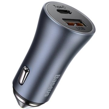 Incarcator Golden Contactor Pro, USB/USB-C, 40W, Cablu USB-C/Lightning inclus, Gri