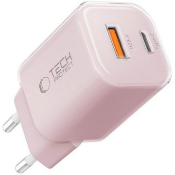 Incarcator NCM33, USB/USB-C, Quick Charge 3.0, Power Delivery 33W, Roz