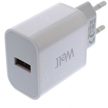 Incarcator Retea USB-A QC 3.0 18W Alb