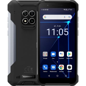 Myphone Smartphone Hammer Construction IP69, 6 inch, Dual SIM, 4G,6 GB RAM, 128 GB stocare, 8MP, 16MP+8MP, 6000mAh, Negru