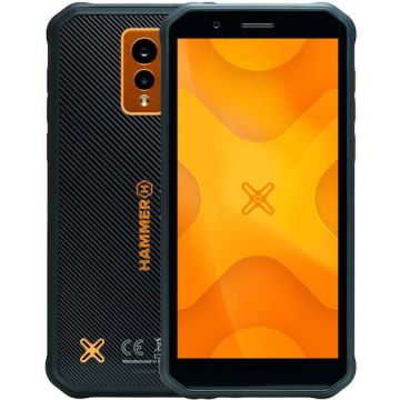 Myphone Smartphone Hammer Energy X, Dual SIM, 4G LTE, Display IPS 5.5 Inch, RAM 4GB, Memorie Interna 64GB, 13MP+2MP+8MP, IP69, Baterie 5000mAh Negru-Portocaliu