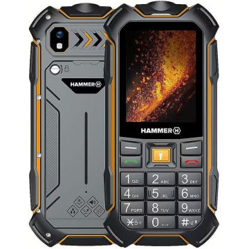 Myphone Telefon Mobil Hammer Boost 2, LTE- 4 G, 2.4 inch, 64 MB RAM, 128 MB, 2MP, 3500mAh,  IP68, Negru-Portocaliu