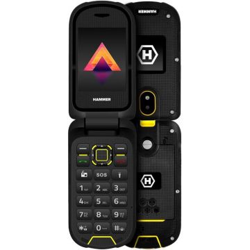 Myphone Telefon Mobil Hammer Bow LTE 4G Flip, Dual SIM, 48 MB RAM, 128 MP, 2.4 inch, 2MP, 1200mAh, Negru
