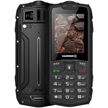 Myphone Telefon Mobil Hammer Rock LTE 4G, Dual SIM, 2.4 inch, 48 MB RAM, 128 MB, 2MP, 3000mAh, IP68, Negru
