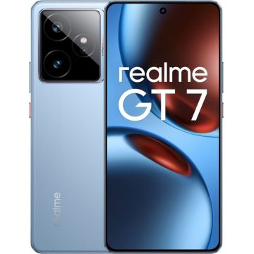 Smartphone Realme GT 7, ArmorShell Glas, 256GB, 12GB RAM, Dual SIM, 5G, 7000 mAh Titan Battery, 120W Ultra Charge, AI Travel Snap Camera, IceSense Blue