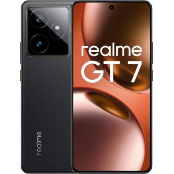 Smartphone Realme GT 7, ArmorShell Glas, 512GB, 12GB RAM, Dual SIM, 5G, 7000 mAh Titan Battery, 120W Ultra Charge, AI Travel Snap Camera, IceSense Black