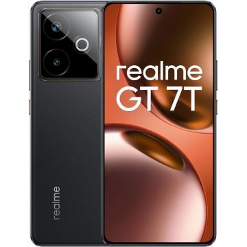 Smartphone Realme GT 7T, ArmorShell Glas, 256GB, 12GB RAM, Dual SIM, 5G, 7000 mAh Titan Battery, 120W SuperVOOC Charge, AI Travel Snap Camera, IceSense Black