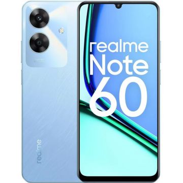 Smartphone Realme Note 60, 90Hz Eye Comfort Display, 128GB, 12GB RAM (4GB + 8GB extensibili), Dual SIM, ArmorShell Protection, Baterie 5000 mAh, Voyage Blue