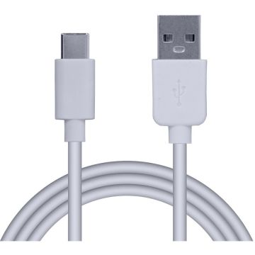spacer CABLU alimentare si date SPACER, pt. smartphone, USB 2.0 (T) la USB Type-C (T), PVC, 2.1A, Retail pack, 0.5m, Alb, SPDC-TYPEC-PVC-W-0.5